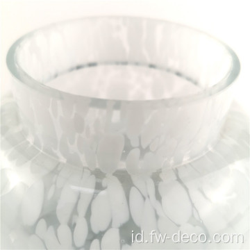 Design baru pemegang lilin kaca dengan bintik -bintik putih